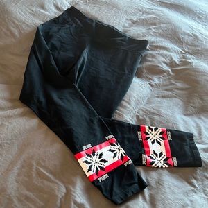 Holiday leggings by PINK Good used condition